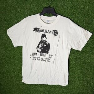Gildan‎ Heavy Cotton T Shirt White Graphic Print  Large L  Band Merch Y2K